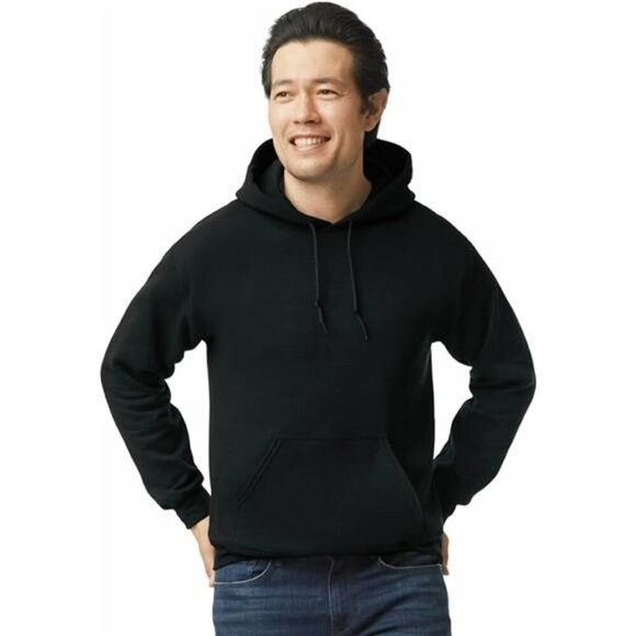 Gildan Unisex Fleece Hoodie Sweatshirt Pullover Warm Soft Pocket Hooded Top - Picture 1 of 7